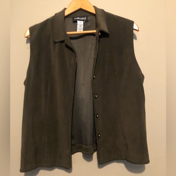 SAG HARBOR Vintage Suede-Like Vest & Slacks Set - Picture 7 of 11